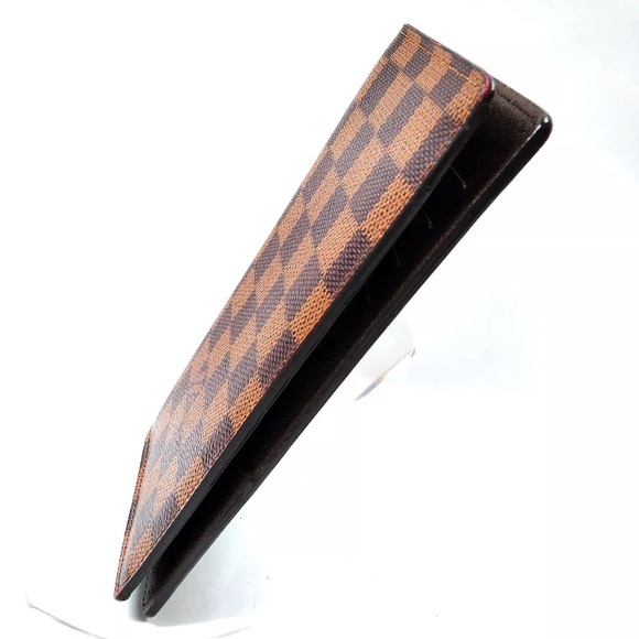 EUC [Louis Vuitton] Damier Ebene Checkered Long Unisex Bi-Fold Wallet Brown - Picture 3 of 11